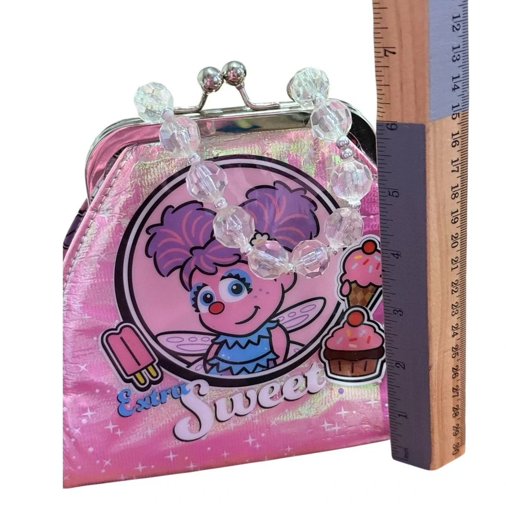 Sesame Street Place Abby Cadabby‎ Pink Purse Hand Bag Beaded Handle